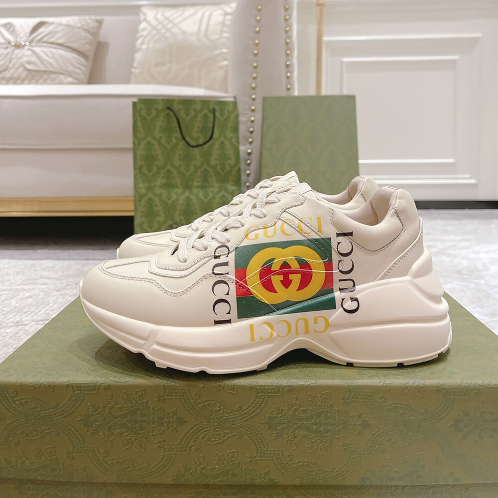 Rhyton Gucci logo leather sneaker