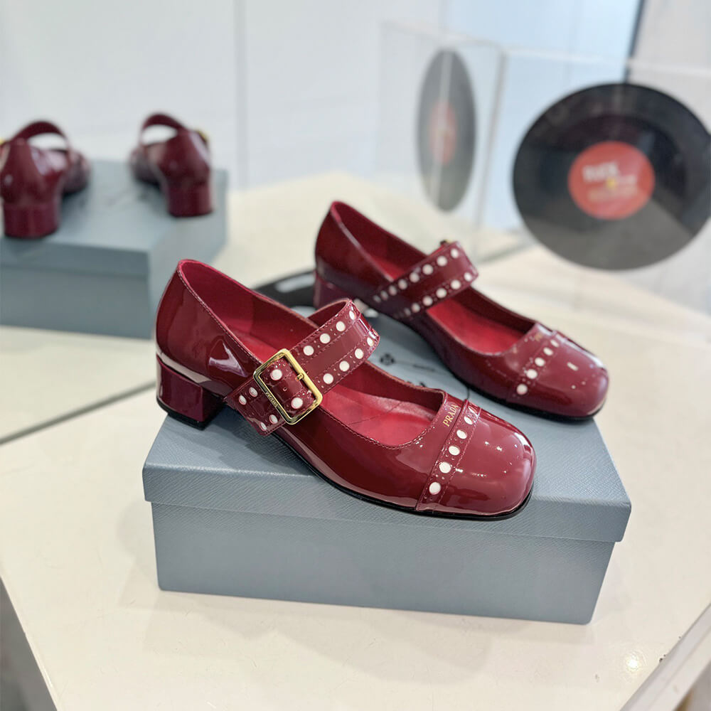 PRADA Patent leather Mary Jane pumps
